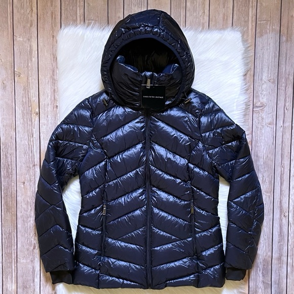 Saks Fifth Avenue Sapphire Hooded Puffer Jacket - Picture 2 of 7